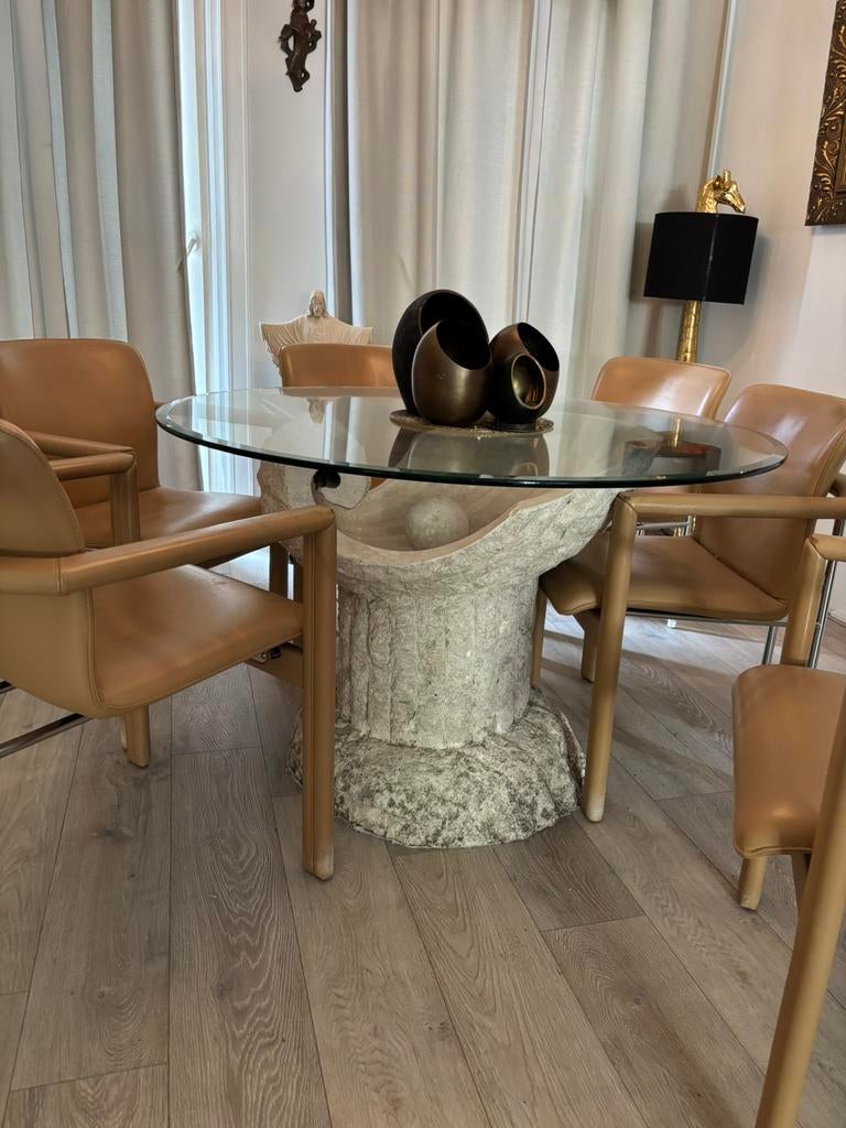 6 x leolux cachucha / Magnussen Ponte oyster MOET WEG, Huis en Inrichting, Ophalen of Verzenden, Zo goed als nieuw, Vijf, Zes of meer stoelen