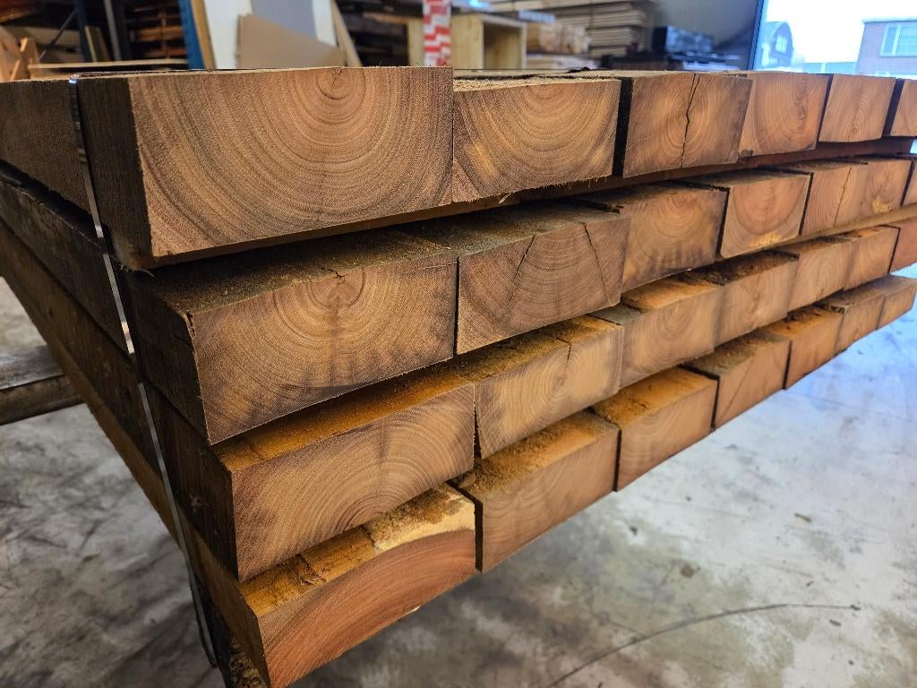 28 Hardhouten balken - palen  +/- 6.0x15.0 cm - nr: HB76, Tuin en Terras, Palen, Balken en Planken, Ophalen, 180 tot 250 cm, Balken