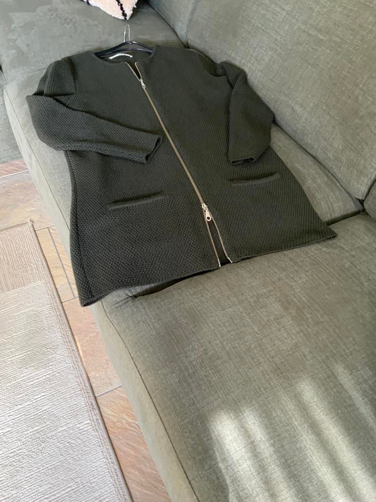Donkergroen lang Sibin Linnebjerg vest, Ophalen of Verzenden, Zo goed als nieuw, Maat 36 (S), Groen