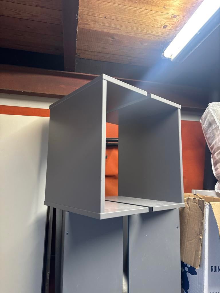 2x IKEA Kallax inzet grijs - vakverdeler, Ophalen, Gebruikt