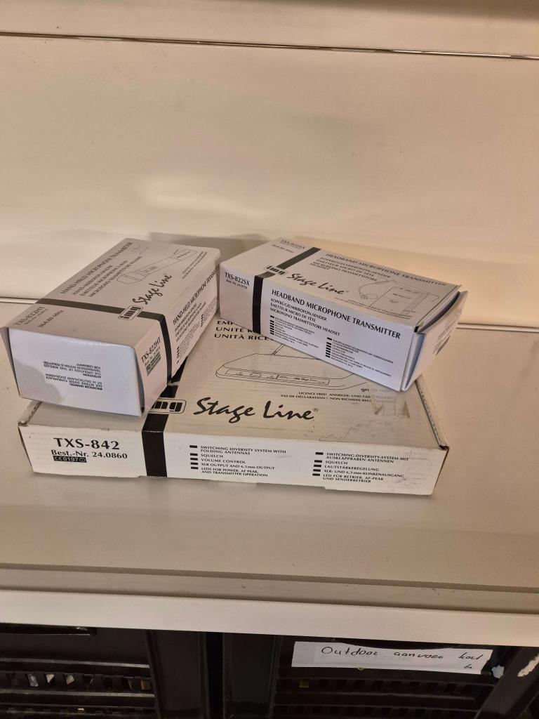 Stage line microfoon set 864.80mhz, Gebruikt, Overige typen, Ophalen of Verzenden, Stageline