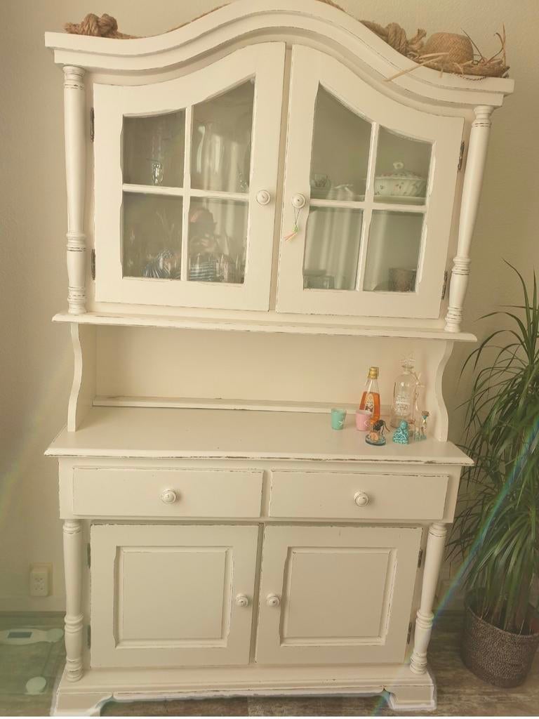 Mooie buffetkast wit, Huis en Inrichting, Kasten | Buffetkasten, Ophalen, 200 cm of meer, Landelijk, 25 tot 50 cm