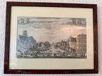 Oude prent van Rotterdam, Antiek en Kunst, Kunst | Etsen en Gravures, Ophalen
