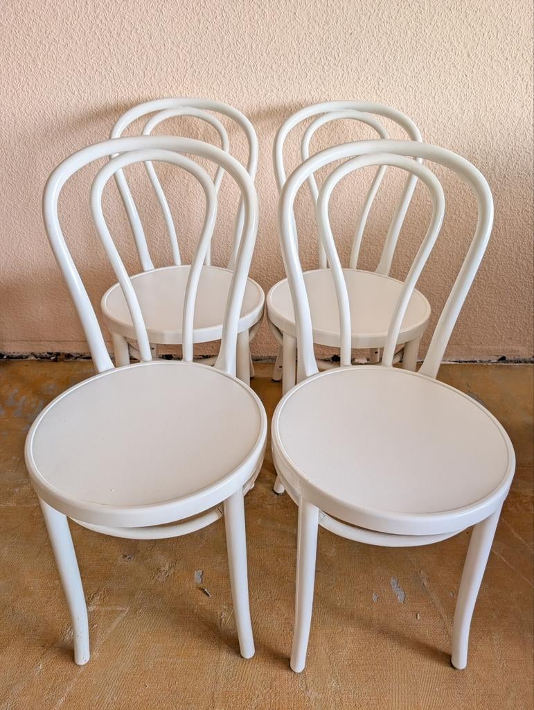4 witte stoelen in stijl van Vienna No. 18, Thonet, Ophalen, Gebruikt, Wit, Vier