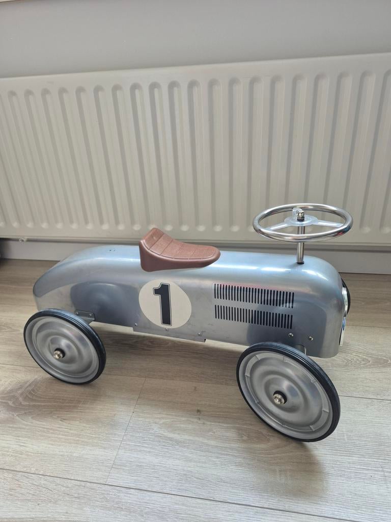 Grijze loopauto met nummer 1 - Vintage stijl, Ophalen, Gebruikt