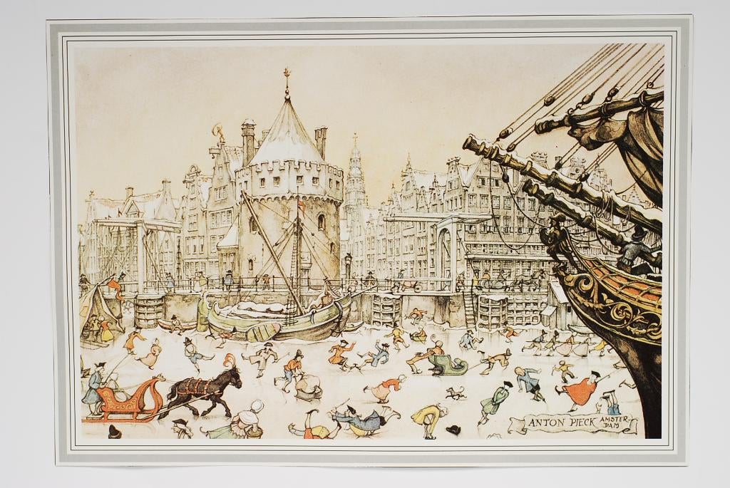 Schreierstoren Amsterdam - Anton Pieck, Verzamelen, Verzenden, Zo goed als nieuw, Voor 1940, Prent