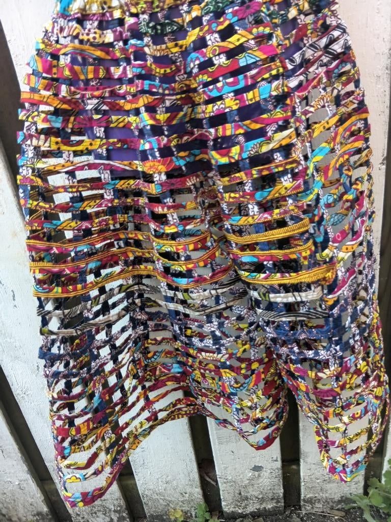 Ghana Batik katoenen stroken rok.OPRUIMING, Ophalen of Verzenden, Nieuw, Knielengte