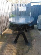 Bartafel 1m hoog met stalen X-poten, Ophalen of Verzenden, Gebruikt