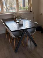 Xooon Moniz Massief Houten Eettafel - Donkerbruin/Zwart, Gebruikt, Vijf personen of meer, 150 tot 200 cm, Rechthoekig