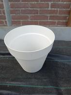 Witte kunststof bloempot, Kunststof, Gebruikt, Rond, Binnen