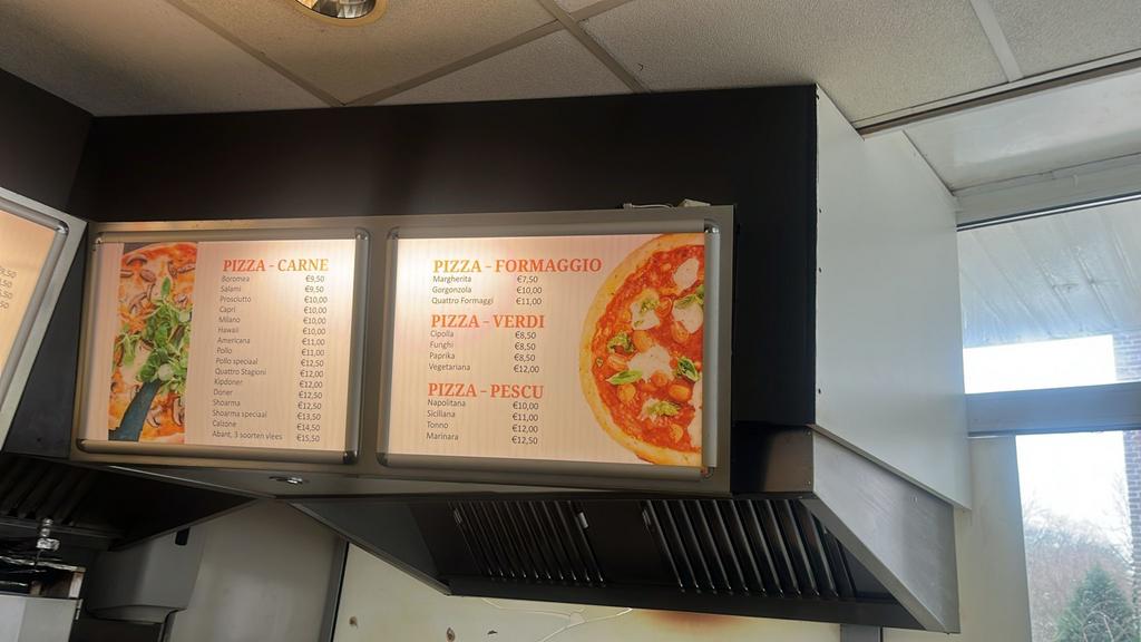 Reclame lichtbakken voor horeca - Pizza, Kapsalon, Shoarma, Ophalen of Verzenden, Gebruikt, Lichtbak of (neon) lamp
