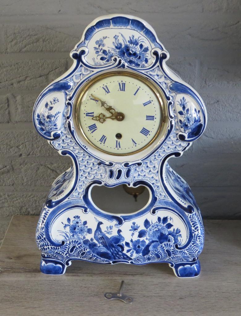 Porceleyne Fles Delfts blauw klok 40 cm hoog., Ophalen