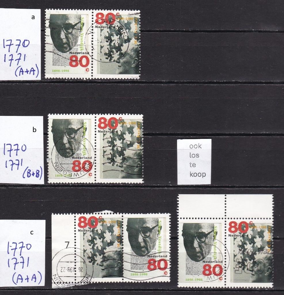 8747) Nederland 1770 1771 gecombineerde uitgifte 1998, Postzegels en Munten, Ophalen of Verzenden