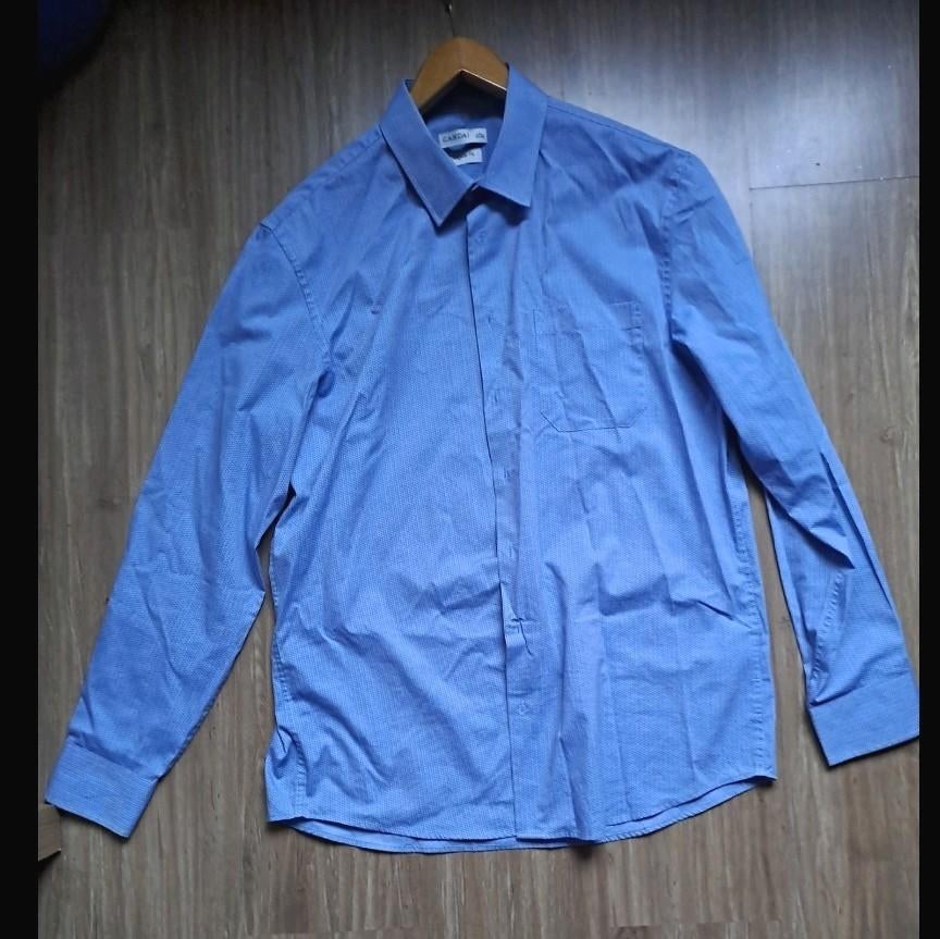 Canda Regular Fit Overhemd Blauw Maat L 41-42, Blauw, Ophalen of Verzenden, Zo goed als nieuw, Halswijdte 41/42 (L)