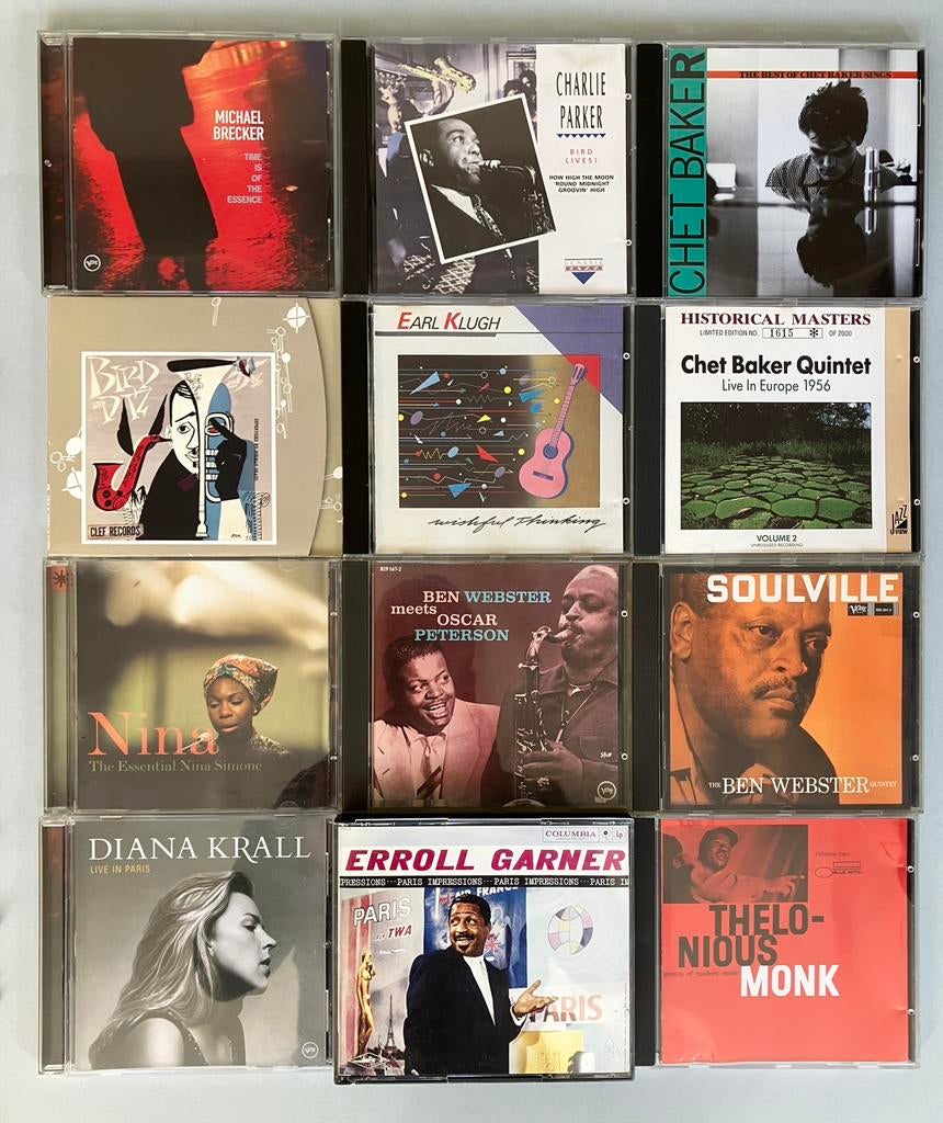 Chet Baker, Diana Krall, Ben Webster, Charlie Parker, enz., Ophalen of Verzenden, 1980 tot heden, Zo goed als nieuw, Jazz