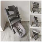 ZGAN!Stokke Tripp Trapp storm grey+babyset,newborn evt.tray, Ophalen of Verzenden, Zo goed als nieuw, Stokke Tripp Trapp, Afneembaar eetblad