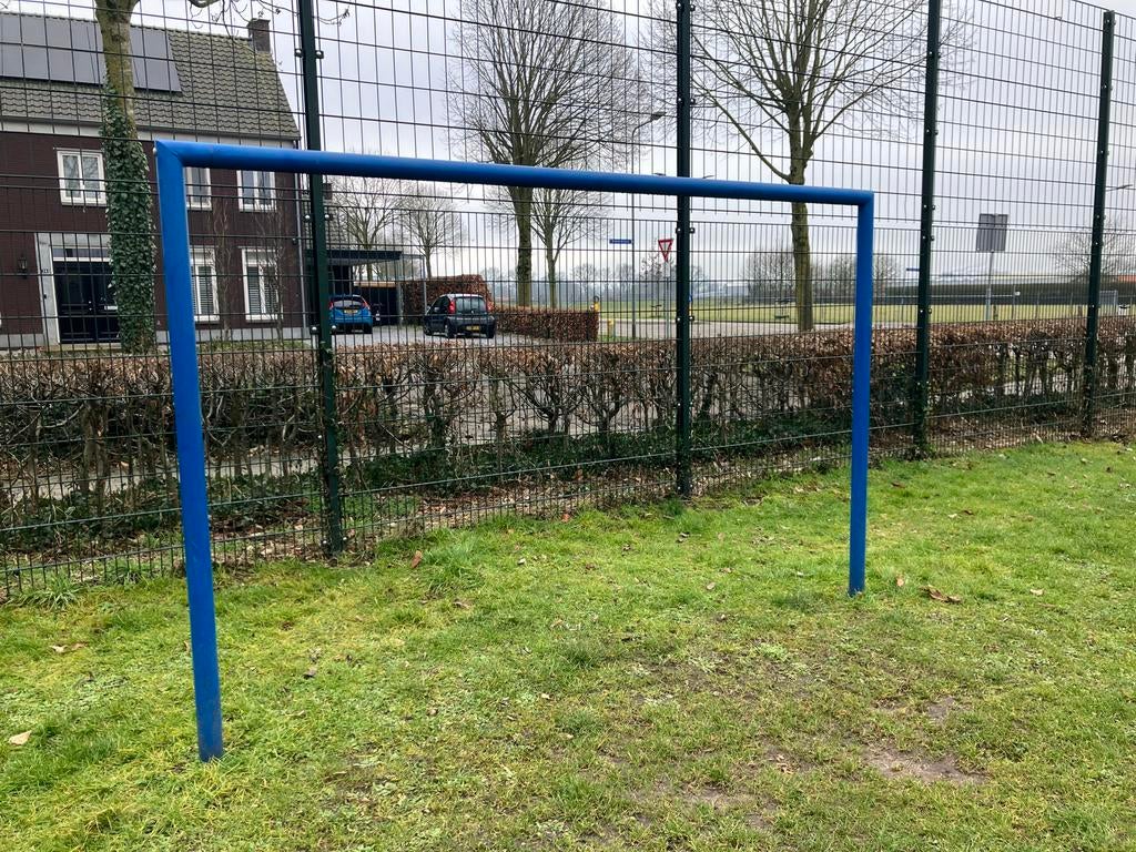 Voetbaldoel 3x2 meter - Blauw gepoedercoat, Maat XL, Ophalen, Gebruikt, Clubaccessoires