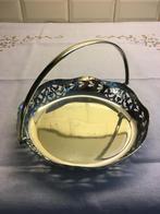 Antieke Schaal e.p.n.s. met Ajour sierrand en Hengsel., Ophalen of Verzenden