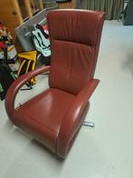 Te koop: relaxstoel echt leer rood, Huis en Inrichting, Fauteuils, Ophalen, Minder dan 75 cm, Leer, Zo goed als nieuw