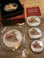 Perth Mint Lunar II 2008 - 1/2 oz - 5 oz Zilver kleur Set, Ophalen, Zilver