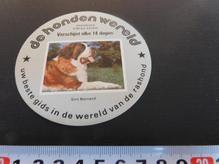 sticker asten de honden wereld - sint bernard, Verzamelen, Stickers, Zo goed als nieuw, Ophalen