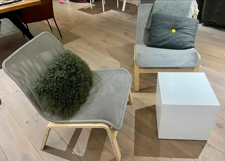 Set lounge stoelen, Huis en Inrichting, Stoelen, Zo goed als nieuw, Twee, Grijs, Ophalen