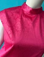 Vintage fuchsia Asian look jurk maat 38, Maat 38/40 (M), Verzenden, Vintage, Knielengte