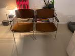 Originele Gijs van der Sluis, fauteuils vintage chroom,, Bruin, Ophalen of Verzenden, Zo goed als nieuw, Eén