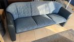 Leolux bank 2,5 zitter blauw leer / stof, Ophalen, Gebruikt, Overige maten, 150 tot 200 cm