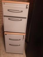 Metalen Bureau Ladekast met Slot & sleutels & Wieltjes, Minder dan 50 cm, Gebruikt, 1 of 2 laden, Ophalen of Verzenden