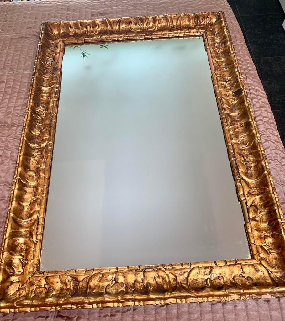 spiegel barok lijst antiek ca 100 x 70, Antiek en Kunst, Ophalen, Rechthoekig, 50 tot 100 cm, Minder dan 100 cm