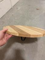 Houten Tafel Onderzetter met Metalen Pootjes, Ophalen, Gebruikt, Rond, Hout