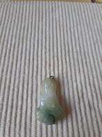 Echte jade hanger oogje 925 zilver, Ophalen of Verzenden, Groen, Zilver