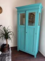 Industriële vitrine kast met verlichting, Huis en Inrichting, Kasten | Vitrinekasten, Ophalen, Met deur(en), 100 tot 150 cm, Vintage, retro, klassiek, industrieel