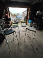 Barkrukken aluminium 4 + statafel set met 6 krukken, Huis en Inrichting, Barkrukken, Ophalen, Met voetsteun, 60 tot 90 cm, Metaal