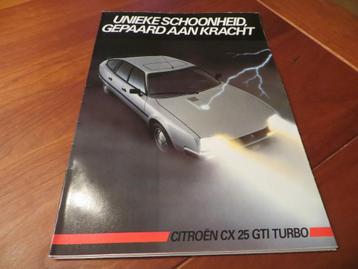 Folder Citroen CX 25 GTi Turbo 1983 met poster beschikbaar voor biedingen