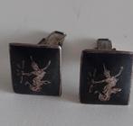 Siam Sterling Niello Manchetknopen, Sieraden, Tassen en Uiterlijk, Manchetknopen, Ophalen of Verzenden, Gebruikt, Zilver