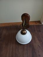 Antieke Wandlamp met Messing Hals, Huis en Inrichting, Lampen | Wandlampen, Ophalen, Gebruikt, Glas, Antiek