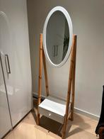 Ovale spiegel met lade / staande spiegel / spiegelkast, Ophalen, Minder dan 50 cm, Zo goed als nieuw, 150 tot 200 cm