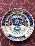 Bordje tgv 25 jaar Koningin Wilhelmina, gemaakt in Delft, Verzamelen, Koninklijk Huis en Royalty, Ophalen of Verzenden