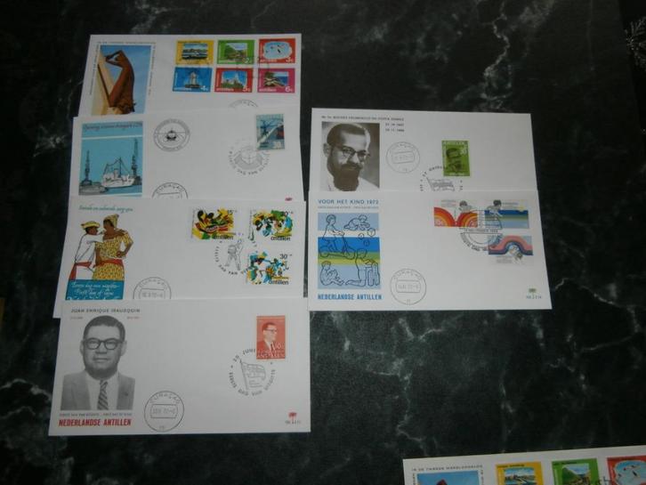 fdc's nederlandse antillen jaargang 1972, Postzegels en Munten, Postzegels | Nederlandse Antillen en Aruba, Gestempeld, Verzenden