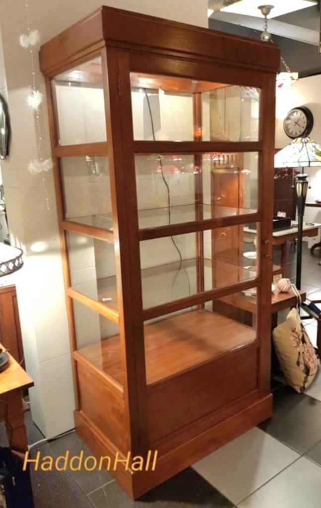 Vitrinekast Massief Teakhout H188 B90cm Java Indonesië, Huis en Inrichting, Kasten | Vitrinekasten, Nieuw, 150 tot 200 cm, 50 tot 100 cm