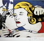Roy Lichtenstein(1923)Kl Lithografie "The Kiss Passe-par Ges, Antiek en Kunst, Kunst | Litho's en Zeefdrukken, Ophalen of Verzenden
