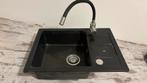 Zwarte wasbak 62x44 cm, Ophalen, Gebruikt, Zwart, 50 tot 100 cm