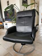 Zwarte  draaistoel / Fauteuil, Huis en Inrichting, Fauteuils, Ophalen, Gebruikt, Kunststof, 50 tot 75 cm