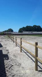 doorsteek omheining met ronde palen en 2 liggers. Tanalith-e, Toebehoren, 4 paarden of pony's of meer