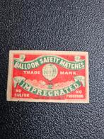Vintage Luciferetiket - Balloon Safety Matches, Ophalen of Verzenden, Gebruikt