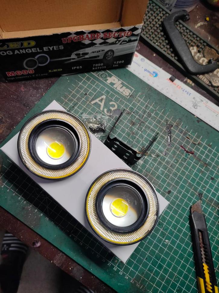 LED Halo mistlampen nieuw in doos 89mm geel licht, Auto-onderdelen, Verlichting, Nieuw, Ophalen of Verzenden