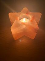 Stervormige Zoutsteen Waxinelicht houder Zoutkristal Ster, Ophalen of Verzenden, Zo goed als nieuw