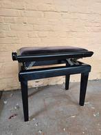 Luxe zwarte pianobank met verstelbare hoogte, Muziek en Instrumenten, Ophalen, Gebruikt, Zwart, Piano